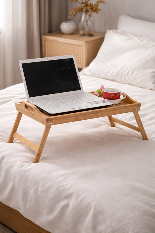 Table de Lit Pliable en Bambou